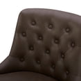 thumbnail image 6 of CHITA 26 inch Swivel Upholstered Counter Height Bar Stools with Tufted Back Set of 2, Faux Leather in Chocolate Brown, 6 of 8