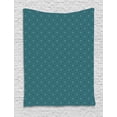 thumbnail image 1 of Antique Oriental Tapestry, Grungy Look Intricate Motifs Monochrome Inspired Mandala Art, Wall Hanging for Bedroom Living Room Dorm Decor, 60W X 80L Inches, Cadet Blue and Dark Teal, by Ambesonne, 1 of 2