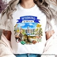 thumbnail image 2 of Artistic Wyoming State Themes and Landmarks T-Shirt, Tee for History and Travel Lovers, 2 of 6