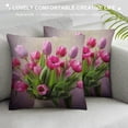 thumbnail image 3 of Chilfamy Flowers Vase Pillow Covers Short Plush Square Design for Couch Sofa Indoor Outdoor with Invisible Zipper Closure 1PC 22x22in, 3 of 5