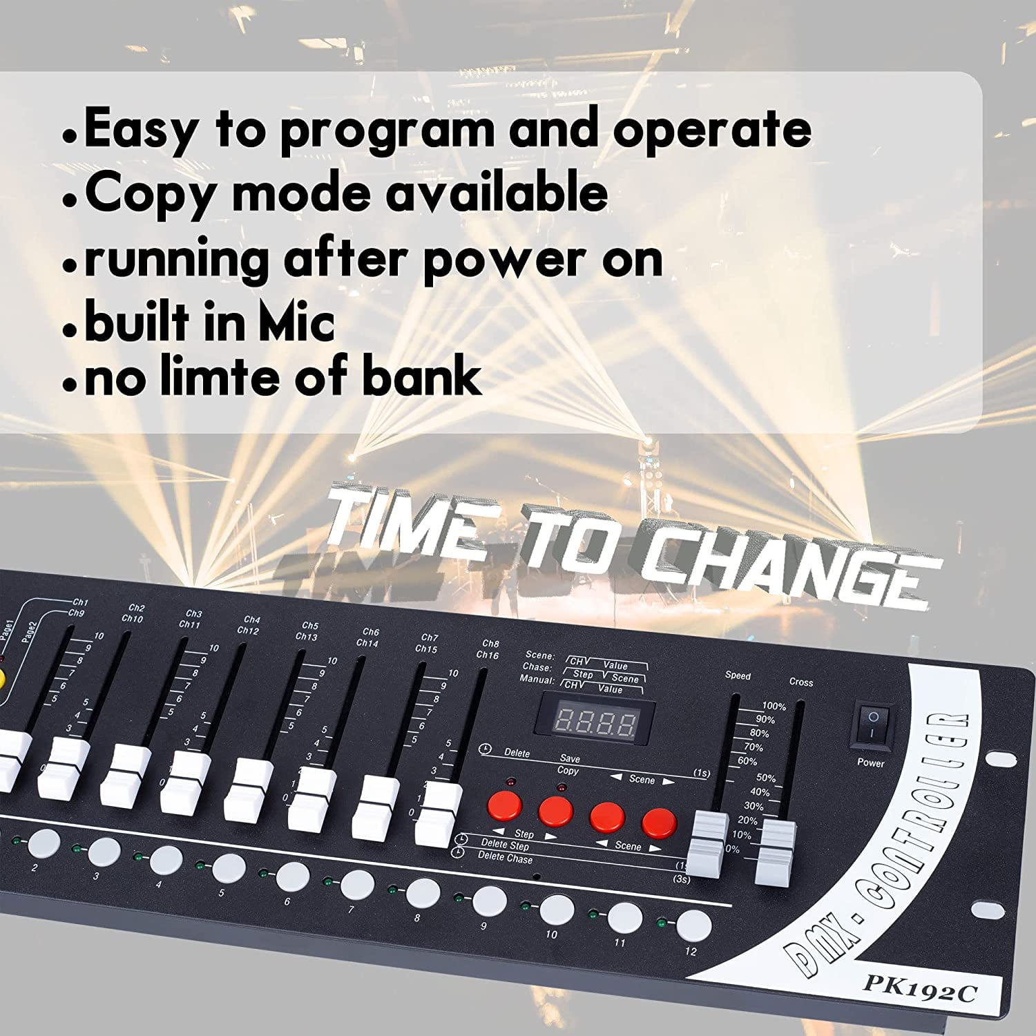 Pknight DMX Light Controller,192ch DMX Lighting Console,simple Lighting Board Controller For Stage Lights,dj Light And Ktv