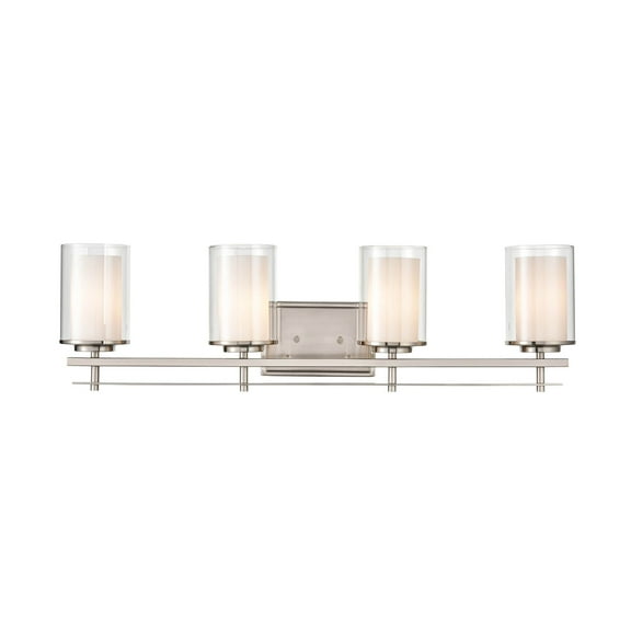 Millennium Lighting Huderson 4 Light Metal Bathroom Vanity Fixture in Multiple Finishes Brushed Nickel Nickel Brushed