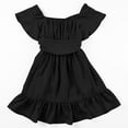 thumbnail image 1 of Ywoagh Robe d'Été pour Filles à Nouer dans le Dos, Robe à Épaules Dénudées pour Préado, Mignonne Robe d'Été Noire, 1 of 9