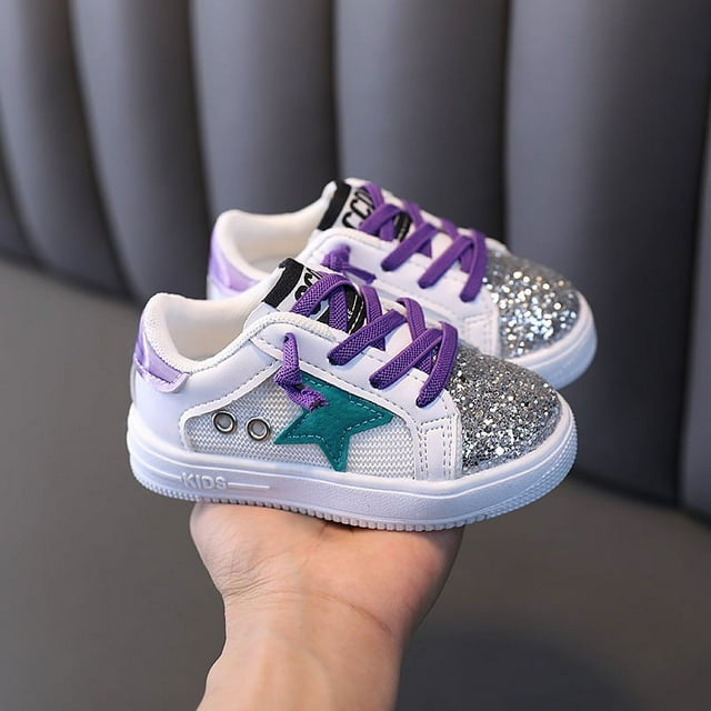 Chaussures Décontractées pour Filles Printemps et Automne Mode à Paillettes Semelle Souple Chaussures Bébé Espadrilles Filles