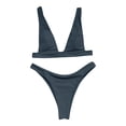 thumbnail image 1 of Aayomet Ensembles de Bikini Taille Haute pour Femmes Bikini Multicolore Uni (J, TG), 1 of 4