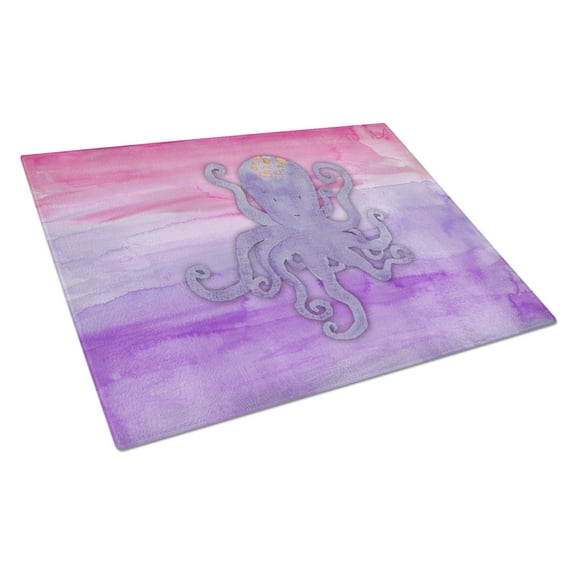 Caroline's Treasures Octopus Watercolor Glass Cutting Board Large