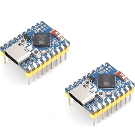 2 PCS ESP32-S3 Mini Development Board with Pre-Soldered Header,2.4GHz Wi-Fi,Bluetooth 5 Support,Based on ESP32-S3FH4R2 Dual-Core Processor,240MHz Running Frequency, USB Type-C Port