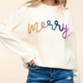 thumbnail image 5 of Suéter navideño 3D para mujer, jersey de punto de cuello redondo y manga larga con retazos de lentejuelas, camisetas de vacaciones de gran tamaño, 5 of 5
