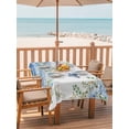 thumbnail image 2 of Outdoor Tablecloth with Umbrella Hole for Patio/Picnic/Party/Camping, Blue Floral Waterproof Table Cloth Rectangle Table Cover Washable, Spring Hydrangeas Flower Leaves Butterfly Green (60"x 84"), 2 of 9