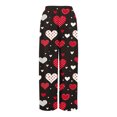 thumbnail image 5 of LWavelet Soft Fabric Heart Print Wide Leg Pants Women Valentine's Day Casual Wear Red XXL, 5 of 6