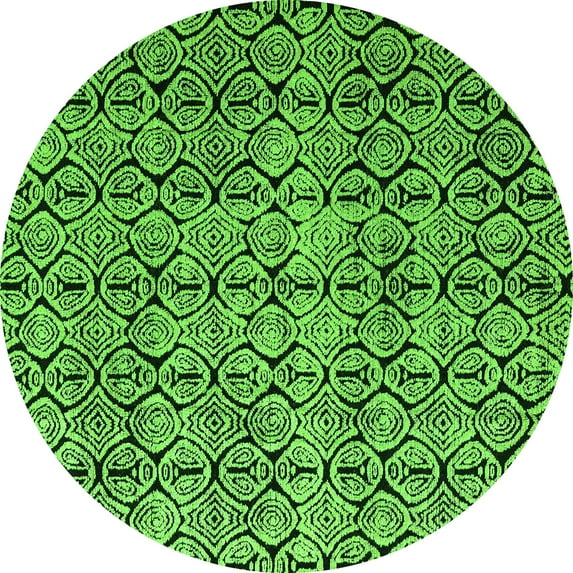 Ahgly Company Indoor Round Oriental Green Modern Area Rugs, 3' Round