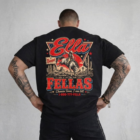 Ella'S Fellas Club Shirt,Western Whiskey Graphic Shirt,Rodeo Music Fan,Vintage Western Concert Graphic Tee,Ella Fella Club Cowboy Tee 2026 Sizes S-5Xl GooGate