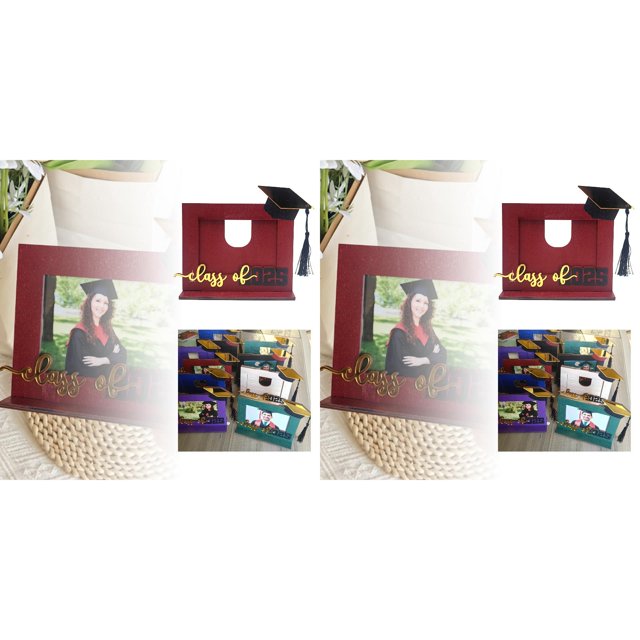 Desktop Ornament Graduation Wooden Photo Frame 2025 Start Decorations Unique Graduation Season Keepsake Memorable Photo Display for Graduation Season*2 Pack