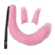 thumbnail image 5 of Juego de 3 uds de orejas y cola de felpa, accesorios para el cabello de cola larga peluda, diadema para disfraces de utilería, juego de rol, , Rosado Yinane Traje de juego de cosplay, 5 of 8