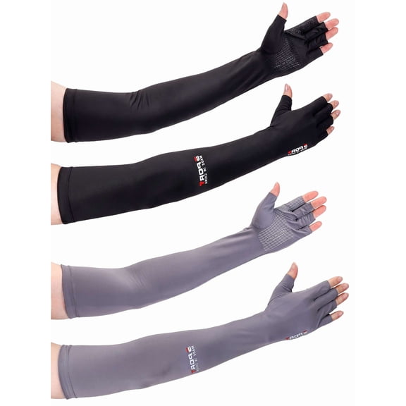 Spencer UV Long Sun Protection Gloves for Men and Women, Cooling Arm Sleeves Half Finger Gloves for Driving Outdoor Sports