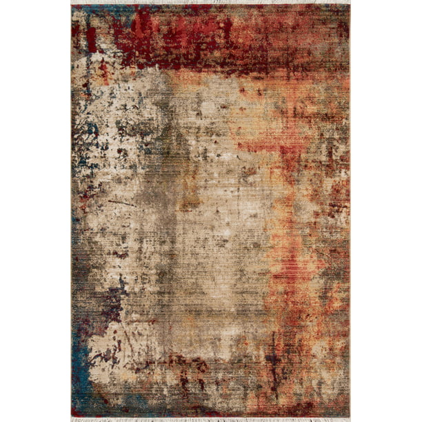 Momeni Abstract Transitional Area Rugs, Rust Area Rug 9×12