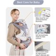 thumbnail image 2 of Portabebés con asiento de cadera, portabebés 6 en 1 para recién nacidos a niños, portabebés ajustable con capucha, para todas las estaciones y todas las posiciones para 0-36 meses, 2 of 5