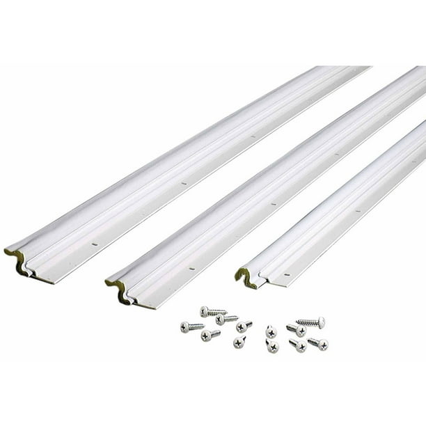 MD 91850 36" X 84" White Compression Weatherstrip With Aluminum Stop