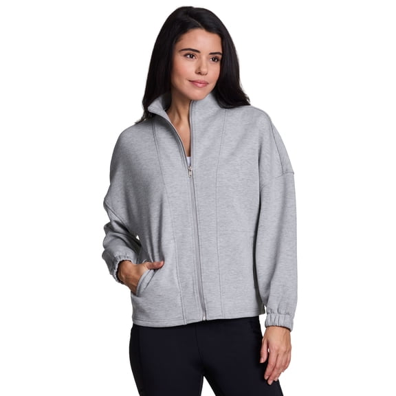 RBX Active Women's Lightweight Luxe Athleisure Mock Neck Zip Up Jacket