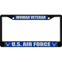U.S. Air Force Woman Veteran Black License Plate Frame