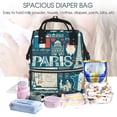 thumbnail image 2 of Ratiio France and Paris Mummy Backpack - Waterproof Twill Canvas, Large Capacity Diaper Bag with Multiple Pockets and Adjustable Straps, 2 of 5