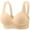 Beige, variant on Bras for Women No Underwire Full Coverage Wide Back Seamless Bralettes Senior Wireless Snap Closing Everyday Bras
