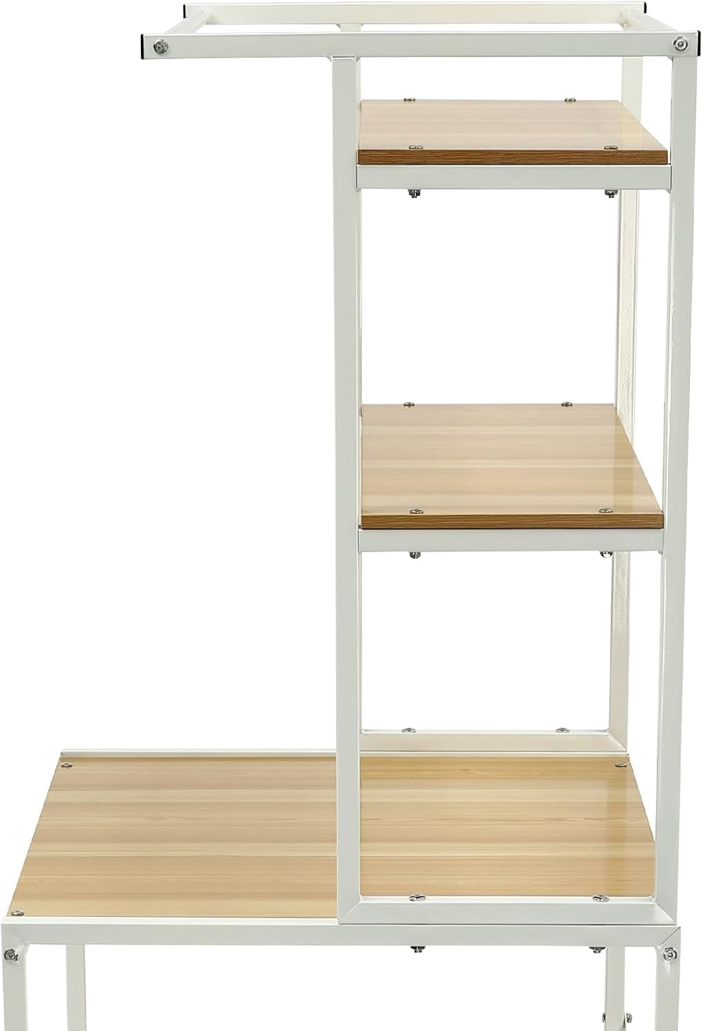 Miumaeov Over Washer Dryer Stacking Rack, Clothes Drying Rack Stand Over Washer, 2 Tier Adjustable Height Storage Shelving for Bathroom, Bedroom,Balcony