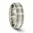 thumbnail image 4 of Edward Mirell Titanium w/Sterling Silver Textured Line Step Edge 7.5mm Band, 4 of 7