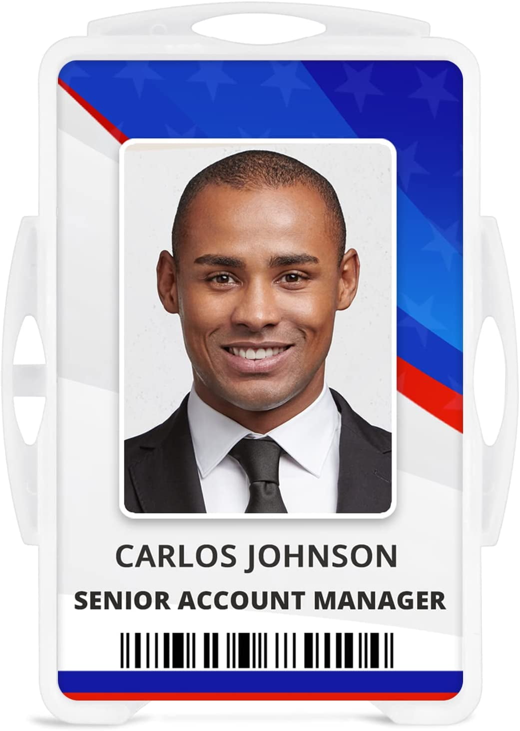 Badge ID Card Holder (Clear Frosted, 5 Pack), Hard Plastic ID Badge