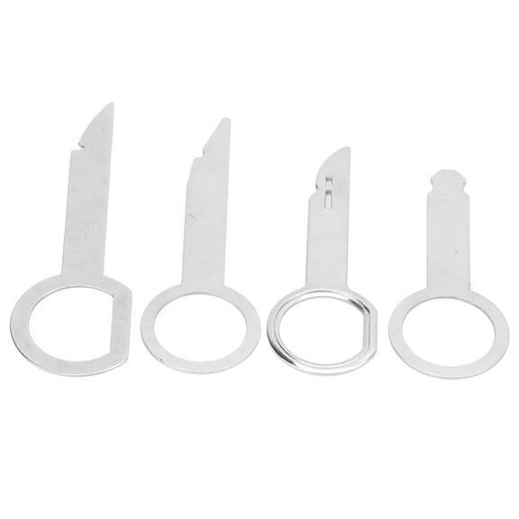 YAHHU 4pcs Car Radio Removal Key Tool Set Universal Stainless Steel CD Player Release Keys Tools Heavy Duty Radio Extraction Dashboard Tool Kit Replacement for Ford and Bora (9.00x3.00x1.00 inches)