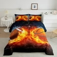 thumbnail image 2 of jejeloiu Rugby Sport Games Bedding Comforter Set,Basketball Lovers Twin Comforter Sets,Orange Black Bedding Set For Teens,Luxury Bedroom Decor,2-Piece, 2 of 8
