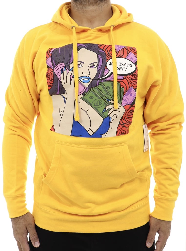 No Days Off Hoodie XLARGE GOLD 