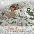 thumbnail image 3 of Colored Plant Duvet Cover Set California King Size Flowers Leaf Butterfly Soft Lightweight Comforter Covers 4 Piece Bedding Set with 1 Duvet Cover 1 Bed Sheet & 2 Pillow Shams, 3 of 8