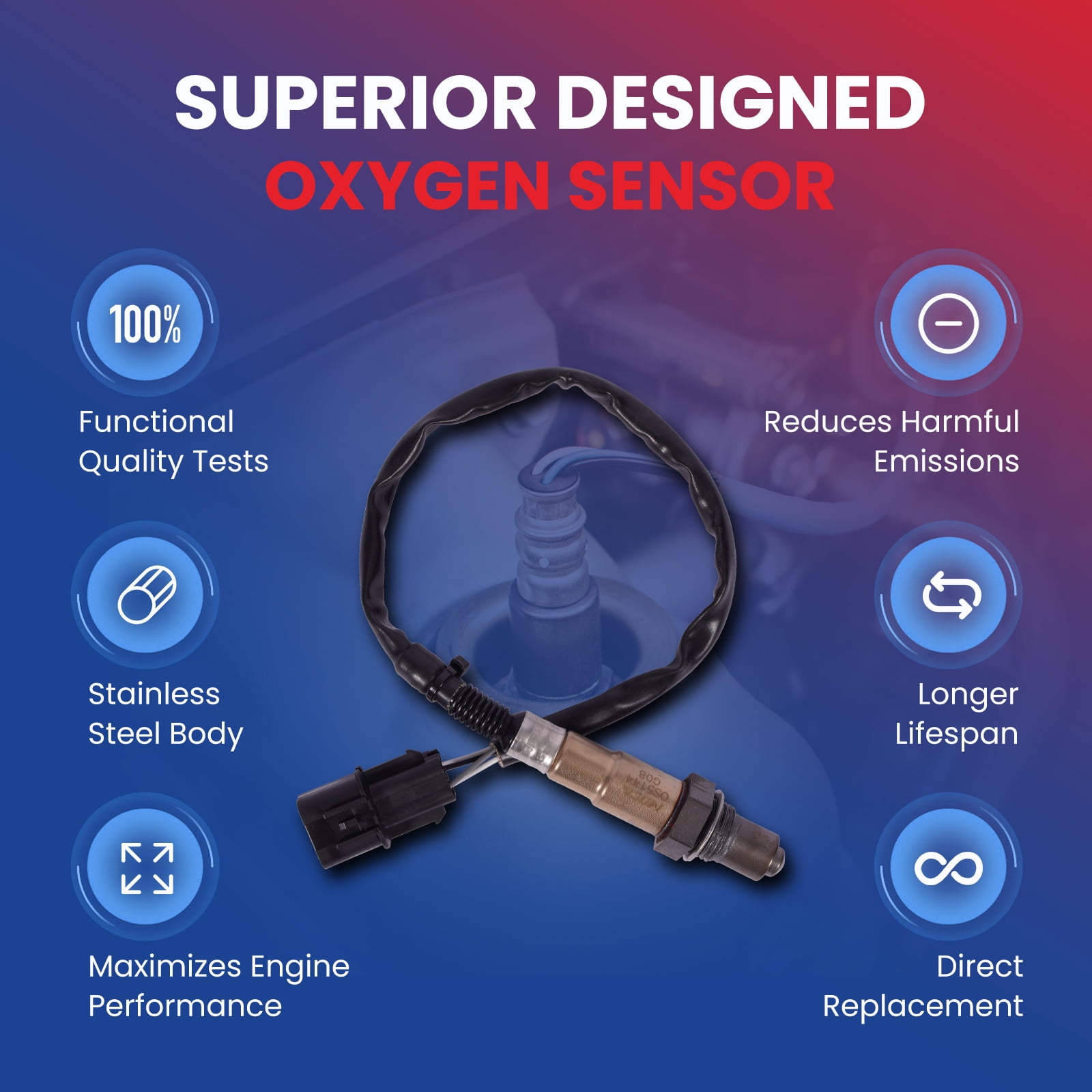 MOCA AUTOPARTS 234-4239 Upstream & Downstream Oxygen Sensor Fit for 2017-2024 Kia Soul 2.0L & 2019-2021 Hyundai Veloster 2.0L & 2016-2020 Hyundai Elantra 2.0L