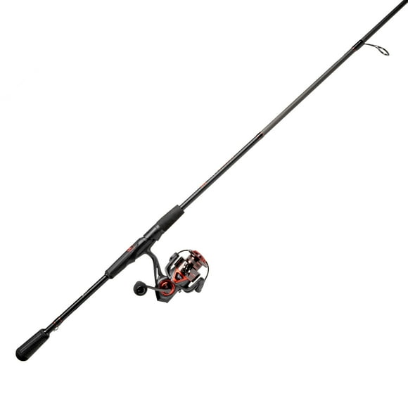 Lews MACH Jacked Spinning Reel and Fishing Rod Combo, 6-Foot 10-Inch Rod, Size 200 Reel, Charcoal/Black/Red