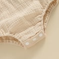 thumbnail image 6 of BemeyourBBs Baby Girl Bubble Romper Newborn Flying Sleeveless Bodysuit Solid Cotton Linen Jumpsuit 3 6 12 18 24 Month Clothes, 6 of 7