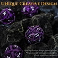 thumbnail image 3 of Ensemble de dés en Métal DND - Design Unique d'Orbe Rond Creux pour un Meilleur Roulement - Magnifique Ensemble de Dragons pour Jeux de Rôle (RPG) - Éblouissants dés D&D Dungeons et Dragons (Violet), 3 of 5