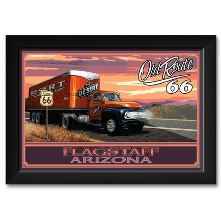 Flagstaff Flower Shops Flagstaff Arizona Route 66 18 Wheeler Framed Art Print by Paul A. Lanquist. Print Size: 12