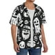 thumbnail image 2 of Fotbe Black White Spooky Ghosts Camisa Estampada de Manga Corta para Hombre, Casual de Verano, Estilo Playero, Sin Arrugas-Small, 2 of 5