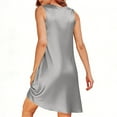 thumbnail image 2 of Fnooota Womens Summer Nightgowns, Comfy Sleeveless Loose Fit Pleated Front Nightshirts Pajama Dresses Gray Size XL, 2 of 5