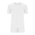 thumbnail image 5 of LIaqionyy Pajama Set for Women 2 Piece Short Sleeve Pjs Tops and Shorts Ribbed Knit Soft Sleepwear S-2XL, 5 of 6