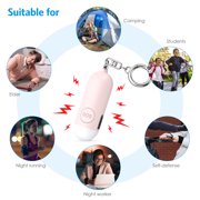 Personal Alarm for Women, 130dB Loud Safety Alarm with LED Flashlight Rechargeable Safety Alarm Keychain for Women, Kids, Students, Girls, Elderly, Pink