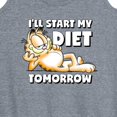 thumbnail image 3 of Garfield - Start My Diet Tomorrow - Women's Racerback Tank Top, 3 of 5