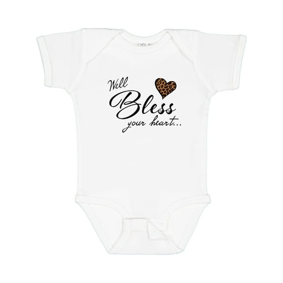 Inktastic Well Bless Your Heart with Leopard Print Boys or Girls Baby Bodysuit