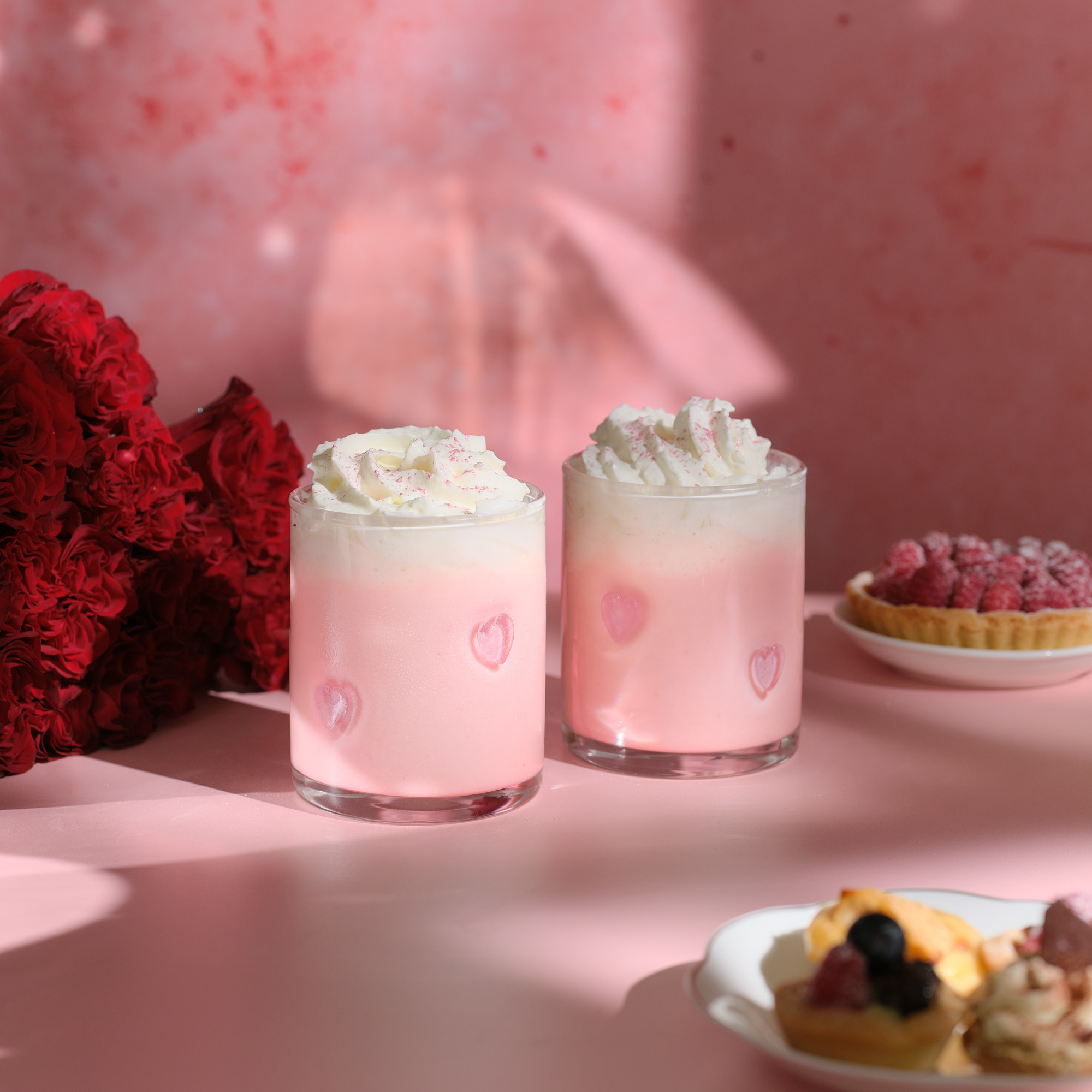 Thyme & Table Pink Hearts Charm Drinking Glasses, 12 oz, Set of 2 photo 2