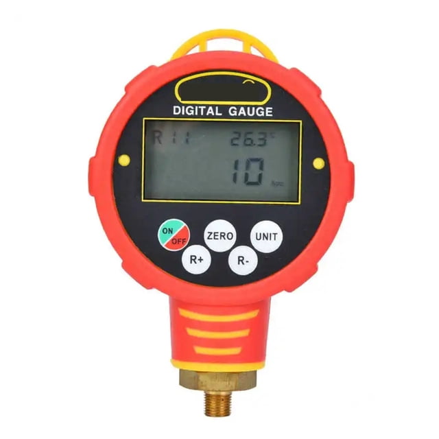 R32 Digital Air Pressure Inflator Gau, 1/8in NPT 10MPa Tester Inflation Monitoring 100Bar Air Conditioning Refrirant Tool ,Digitally Adjustable