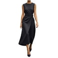 thumbnail image 2 of Chiccall Womens Crew Neck Sleeveless Midi Dresses Cocktail Formal Wedding Guest Party Dress Black S, 2 of 6