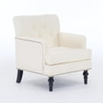 thumbnail image 4 of CQSXDA Mid Century Modern Accent Chair with Studded Details and Corduroy  for Living Room Decor, Beige, 4 of 9