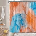 thumbnail image 2 of Orange Blue Marble Shower Curtain - Abstract Ombre Ink Texture, Modern Luxury Aesthetic, Waterproof Fabric with Hooks, 70" Wx70 H, Adds an Artistic and Luxurious Feel to Any Bathroom, 2 of 6
