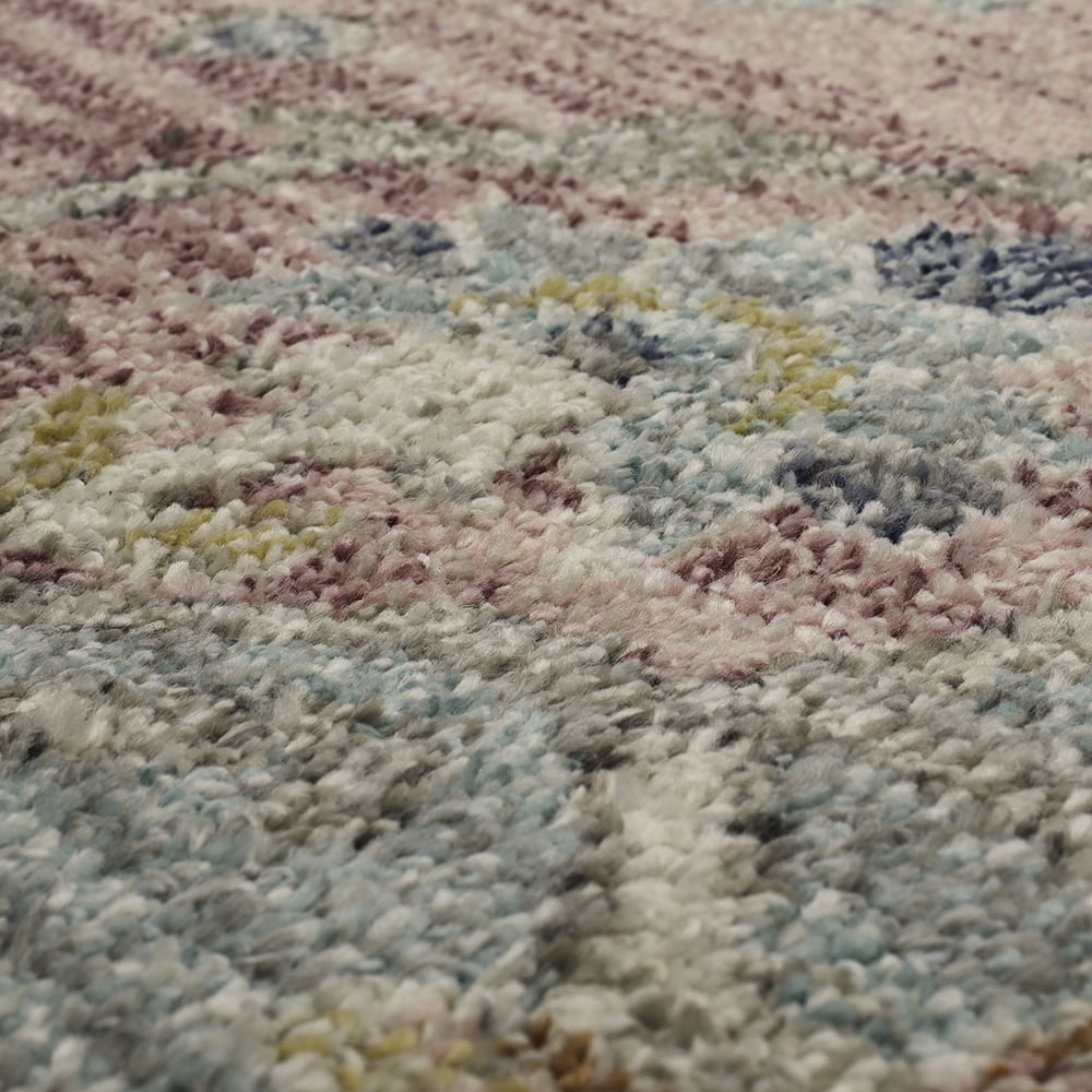 Mohawk Home Catalan Low Pile Latex Backed Stain and Fade Resistant Geometric Pink Indoor Area Rug, 3'11" X 6'